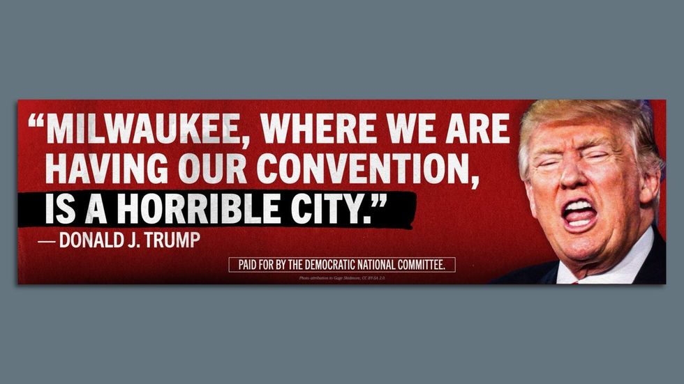 Ad featuring Donald Trump's remarks about Milwaukee