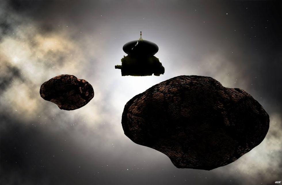 artist concept of MU69 flyby