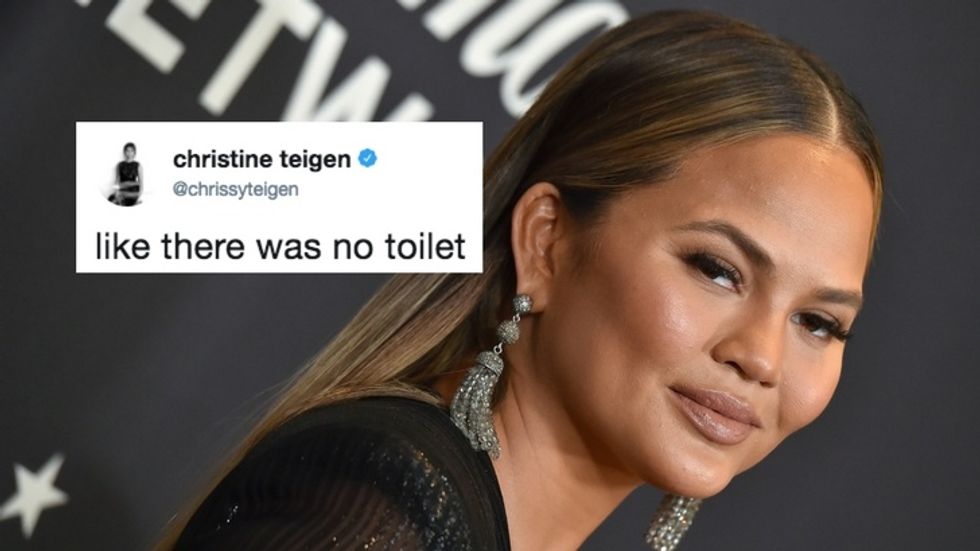 Chrissy Teigen Had a Bathroom Emergency, but her Toilet had Mysteriously Vanished