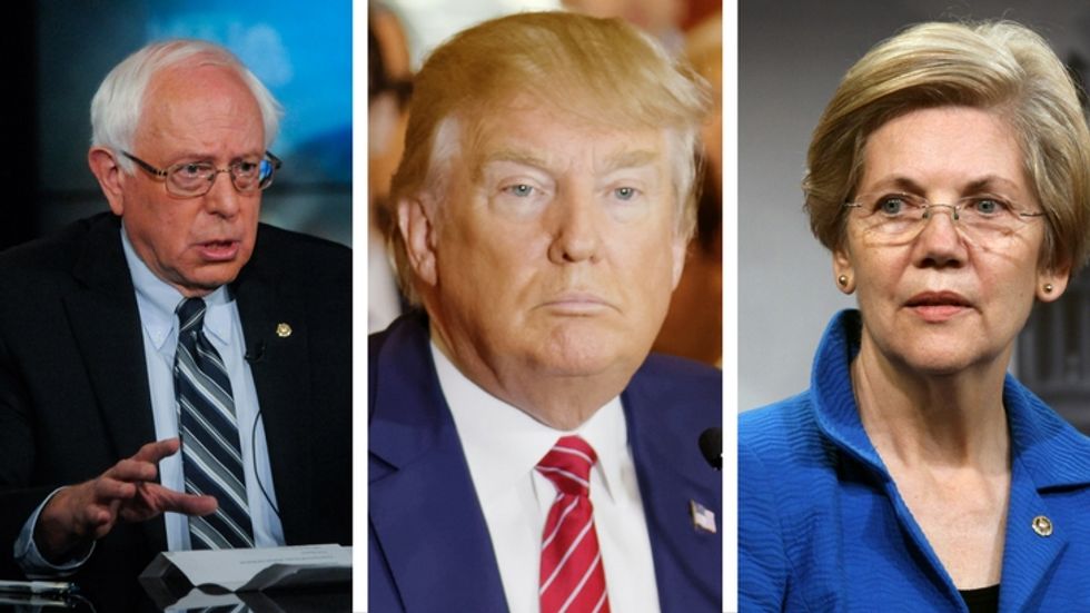 Warren, Sanders Blast Trump Over Lobbyists