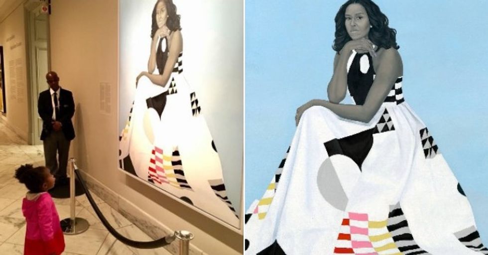 Little Girl Who Was Enthralled by Michelle Obama's Portrait Dressed Up as Her for Halloween, and Michelle Just Responded