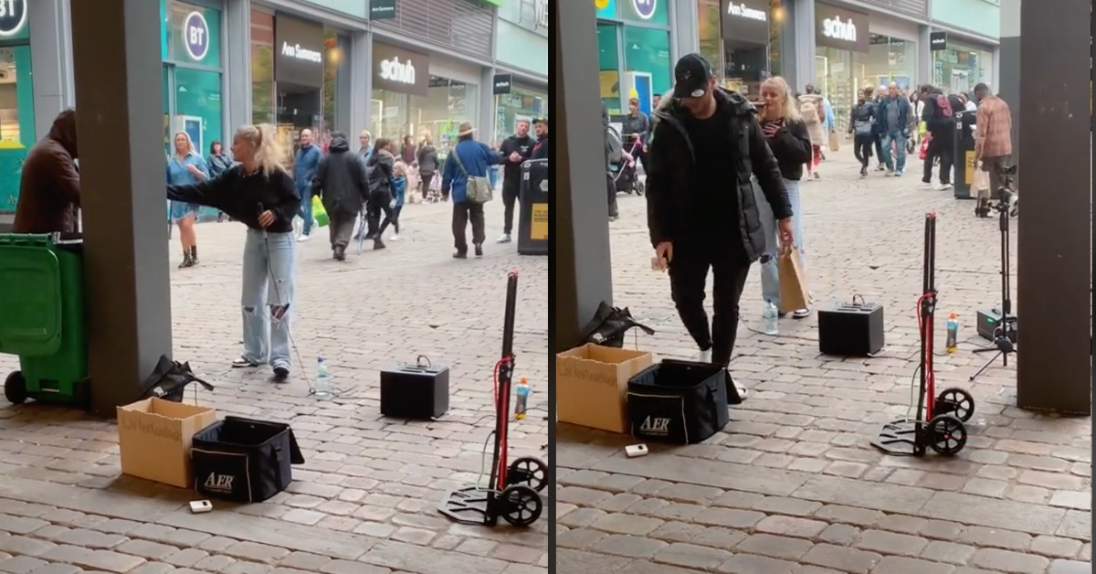 Street Performer Gets Instant Dose Of Good Karma After Giving Hungry Homeless Man Money