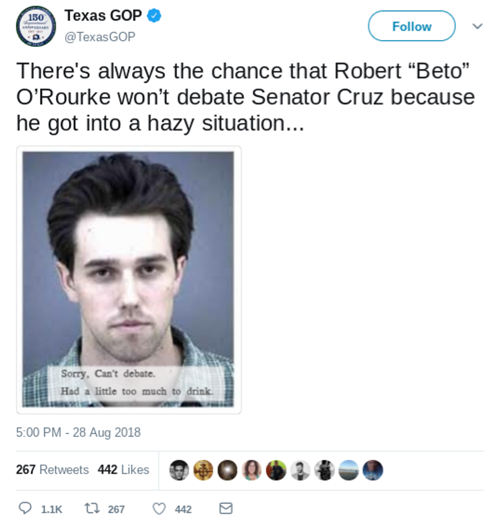 PHOTO: Texas Republican Party Tweets Old Mugshot of Beto O'Rourke and ...