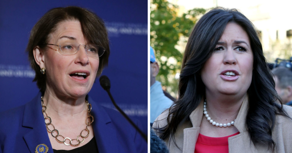 Sarah Sanders Said Lawmakers Weren't Smart Enough to Go Through Trump's Taxes and Amy Klobuchar Just Had the Perfect 2-Word Response