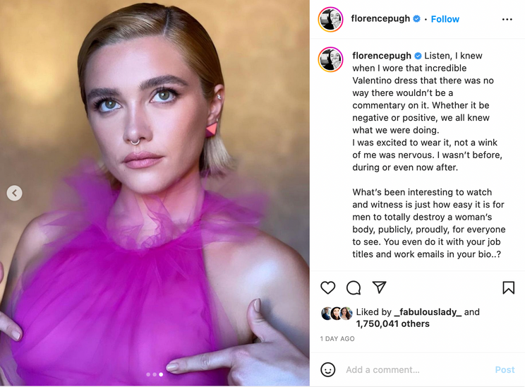 Florence Pugh hits back at body shamers for commenting on her 'small breasts 