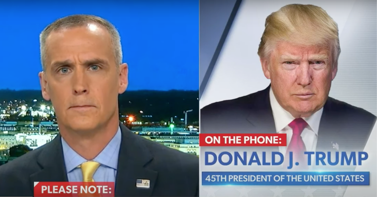 Screenshot of Corey Lewandowski speaking to Donald Trump by phone