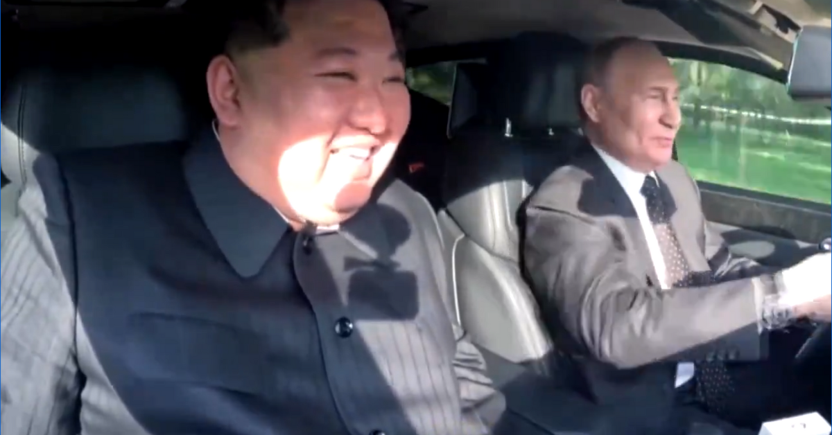 Screenshot of Kim Jong Un and Vladimir Putin